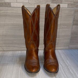 Vintage ACME 1960’s Circle A Quilted Leather Cowboy Cowgirl Western Heeled Boots